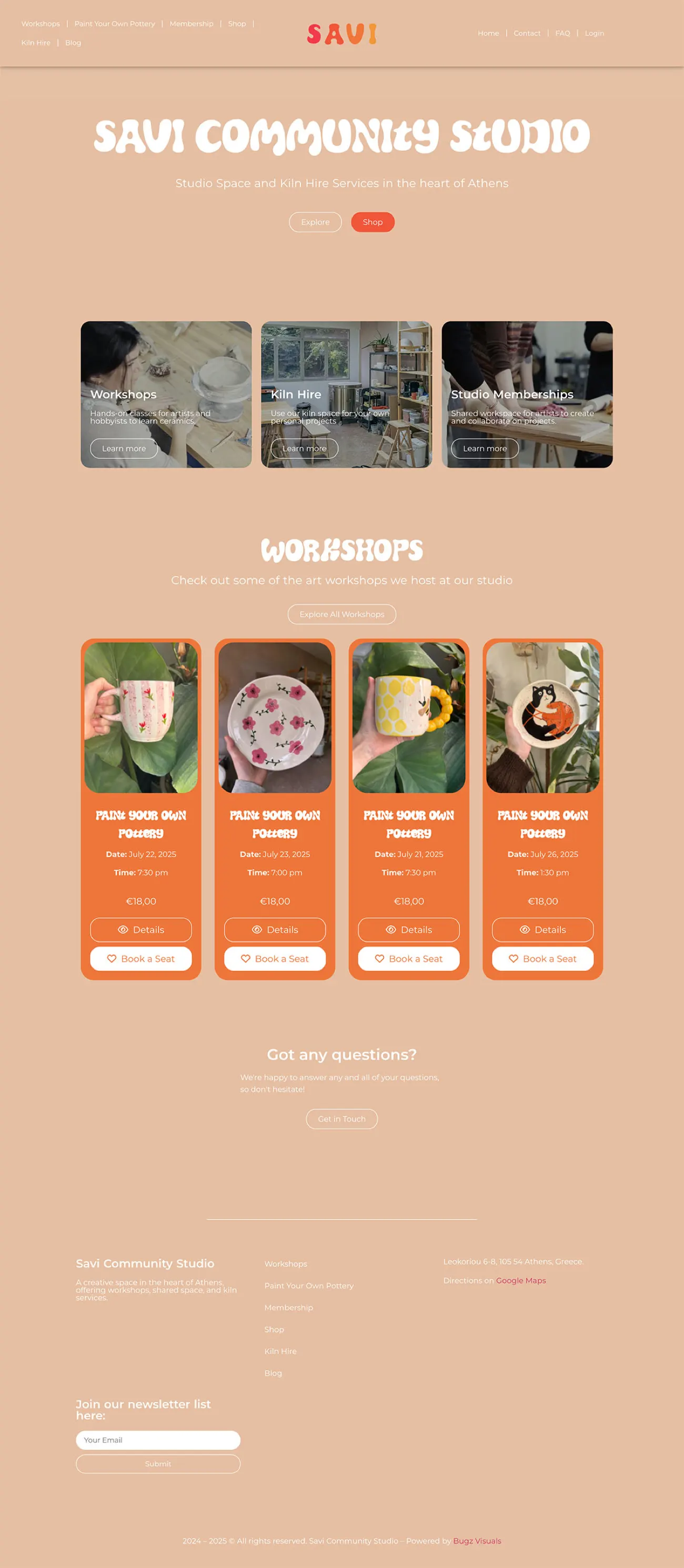 Savi Community Studio homepage
